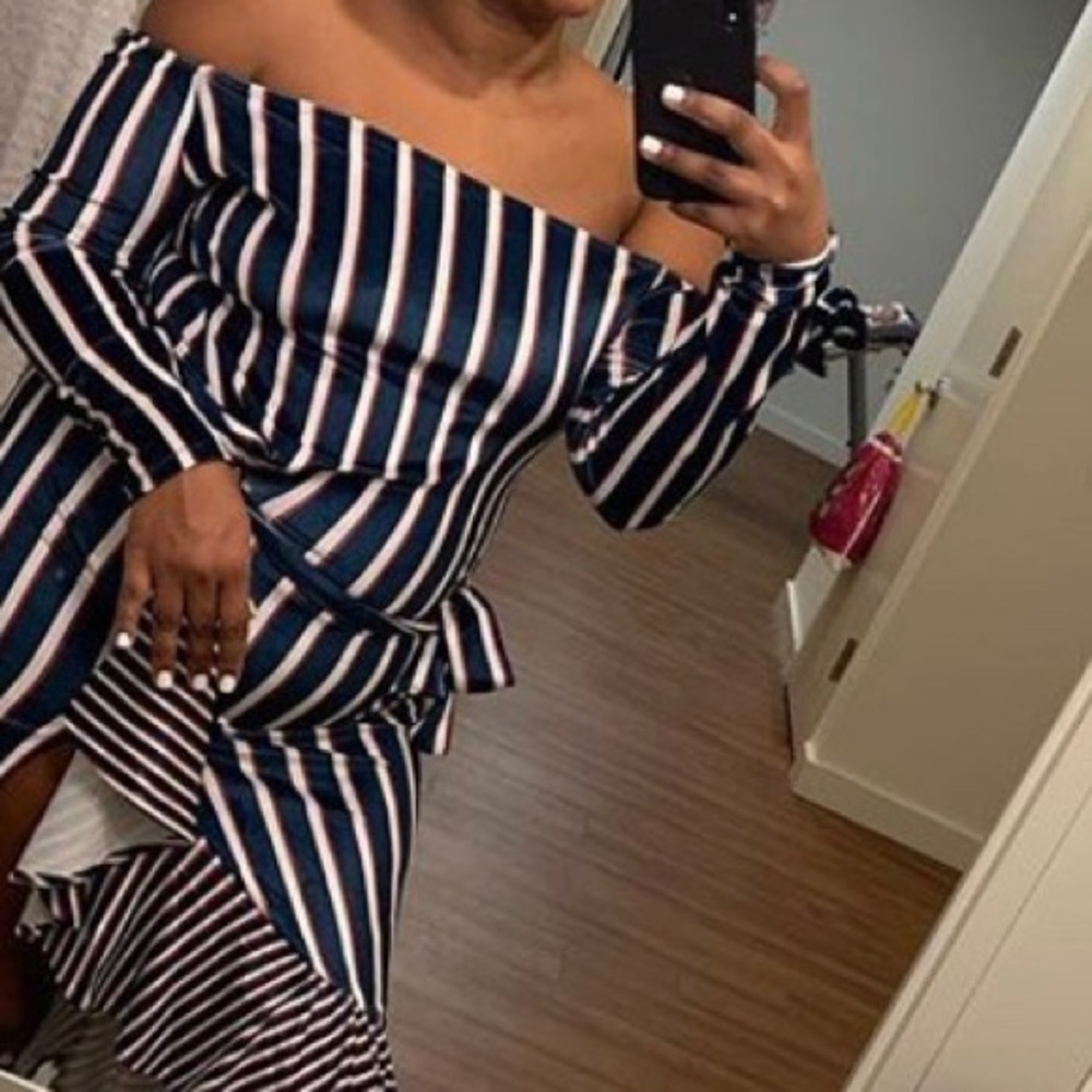 Multi colored off the shoulder Dress